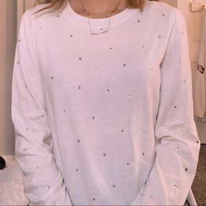 BRAND NEW kate spade bejeweled off-white sweater